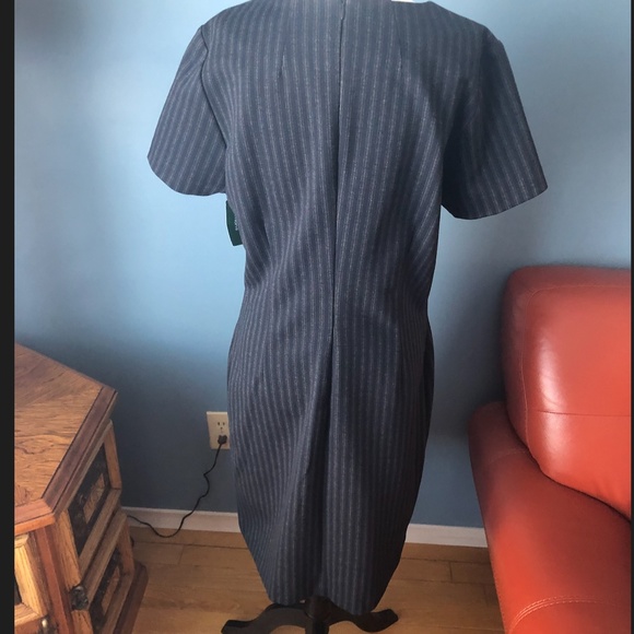 Blue striped stretch knit short sleeve dress NWT - Picture 3 of 7